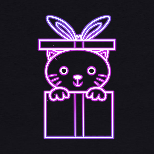 Cat Gift Neon by Imaginbox Studio